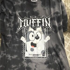 Bluey Muffin Black Graphic T-Shirt